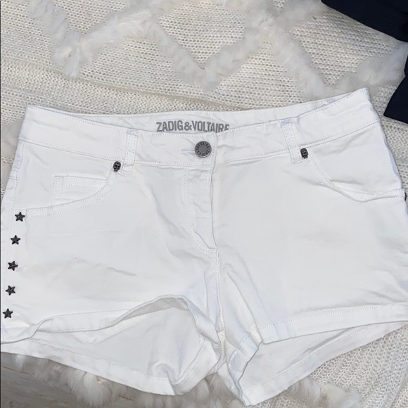 Zadig & Voltaire Pants - zadig and voltaire white star jean shorts